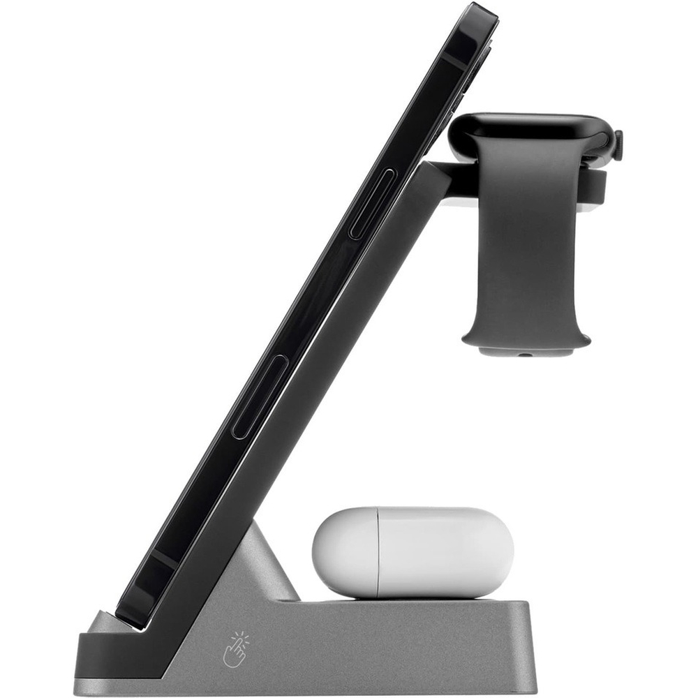 Беспроводное зарядное устройство 3в1 Rocket Stand, цвет: черный